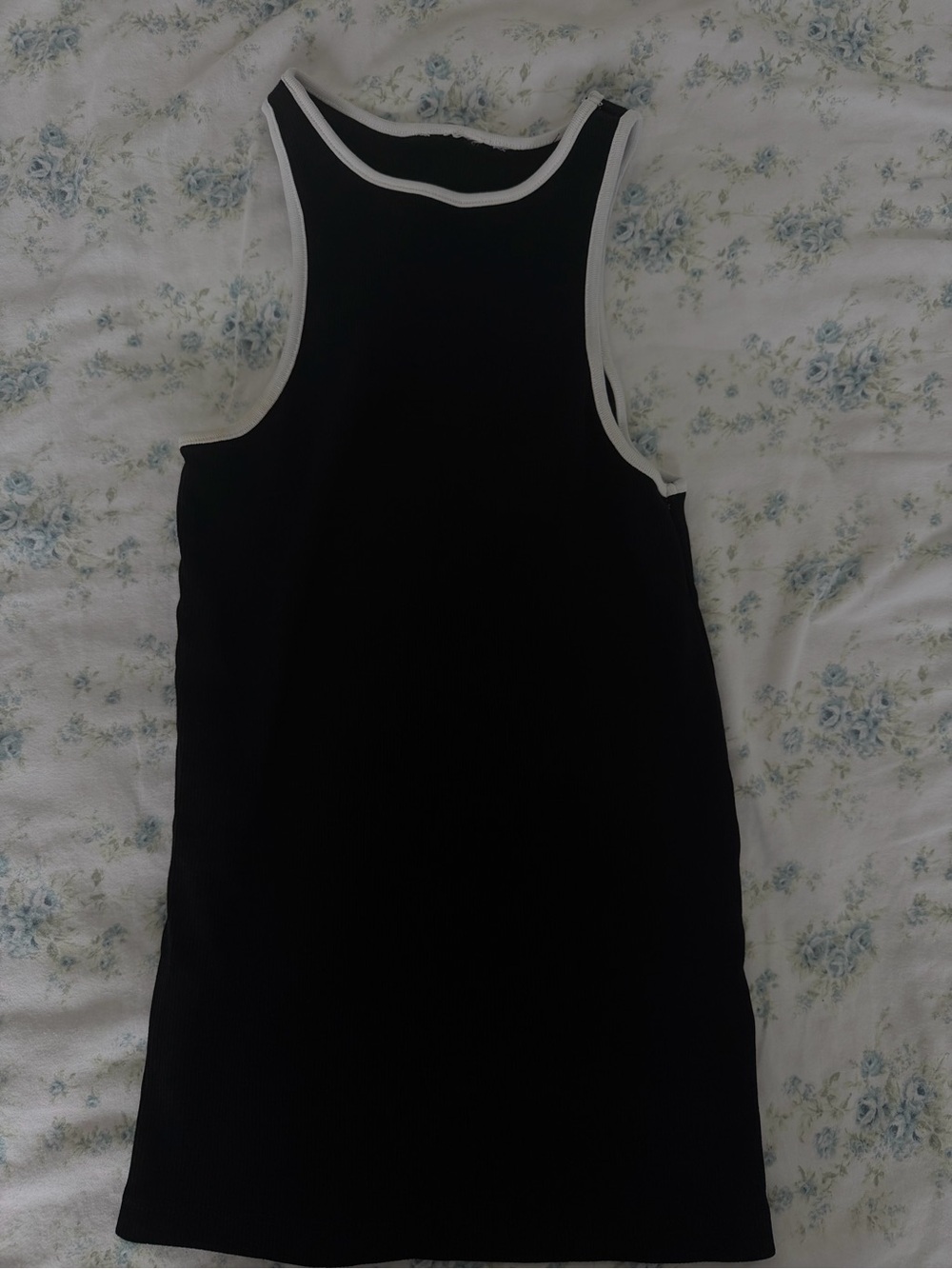 Black Sleeveless Tank with White Trim